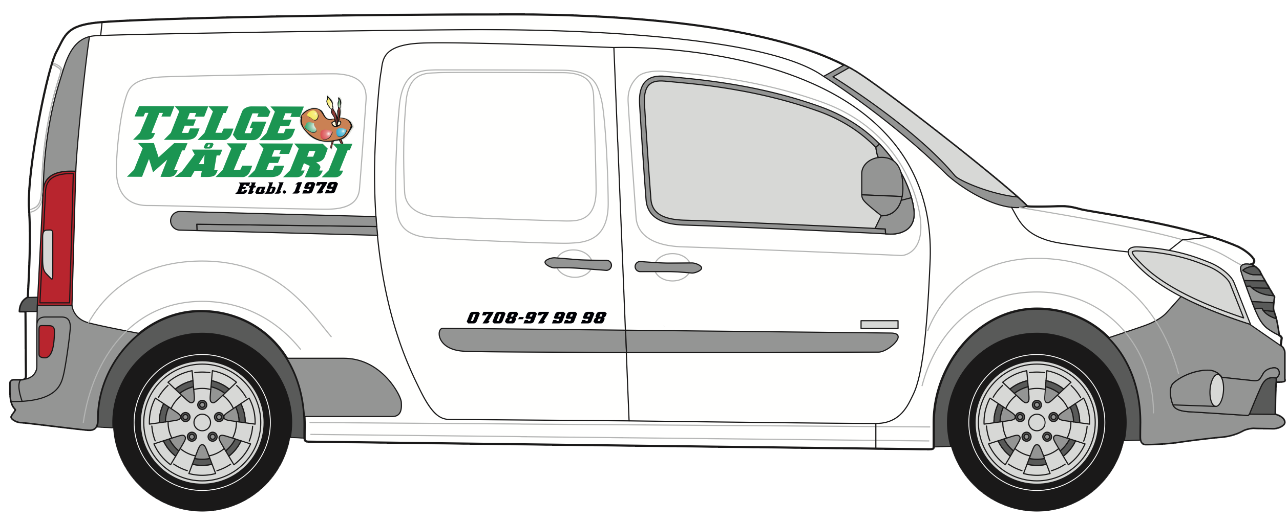 Telge Måleri Bil illustration